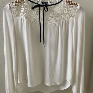 Express Cream Lace Accent Blouse